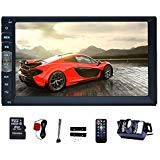 EINCAR 7'' Touch Screen Double Din Car Stereo MP5 Player in Dash GPS Navigation AM FM Radio MP3 Audio 1080P Video Player Support Bluetooth/USB/TF/AV-in/RCA Output/EQ/Rear View Camera+Remote Control