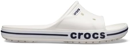 Crocs Bayaband Slide, Unisex-Adult Slide Sandal, White/Navy 38/39