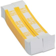 Coin-Tainer Currency Straps, Yellow, 1, 000 in $10 Bills, 1000 Bands/Pack