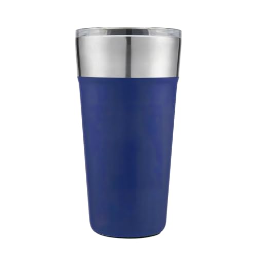 JustGoFit Copo Térmico Portátil em Inox e Acabamento Fosco Azul - 500ml Com Tampa Antivazamento