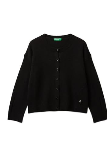 United Colors of Benetton Maglia Coreana M/L 126wc500x Suéter cárdigan, Negro, 120 cm Niñas y niñas