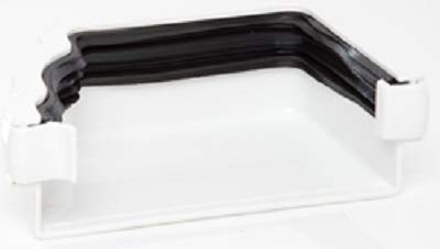 Polypipe RH717w White Sovereign External Stop End Right Hand 117x75 High Capacity Ogee System