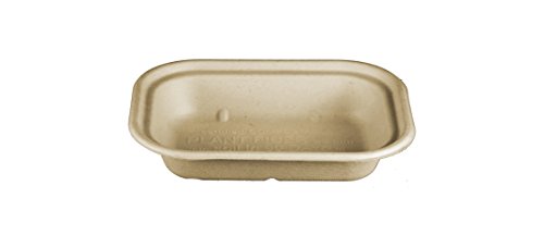 World Centric TR-SC-U8 100% Compostable Unbleached Plant Fiber 1 Compartment Trays, 17 oz, 8