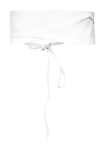 BlackButterfly Obi Waist Band Self Knot Tie Up Cinch Belt (White, One Size) - Thumbnail 2