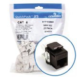 Leviton Extreme 6+ QuickPort Connector, CAT 6, 25-Pack, 61110-BB6, Brown Image