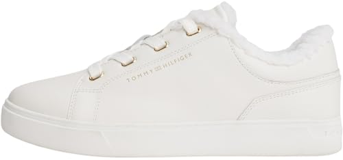 Baskets Cuvette Femme Casual Fourrées, Blanc (Ecru), 37
