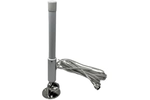 LOCMARINE 10" Stubby Fixed Mount VHF Marine Antenna, 16 feet Low Loss Marine Cable and 316 Stainless Steel Antenna Mount, PL-259 Adapter Included for Easy Installation