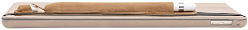StilGut Pencil Holder, Genuine Leather Sleeve with Charging Slot (for Lightning Adapter) for Apple Pencil, compatible with Apple iPad Pro 12.9 " Cases, Cognac Vintage