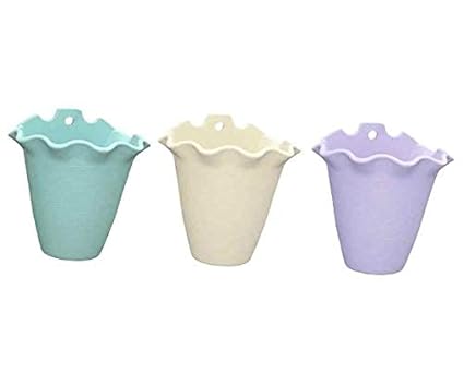 Hiru 3 PCs Garden Pots Hanging Basket Wall Hanging Planter Planter Plastic Convenience Wall Mount Flower Pot Plants Container Basket Pot for Railing Fence Balcony Garden Indoor Outdoor