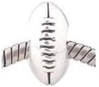 Football Charm Bead. Fits Troll, Zable, Baigi, Chamilia Charm Bracelets.