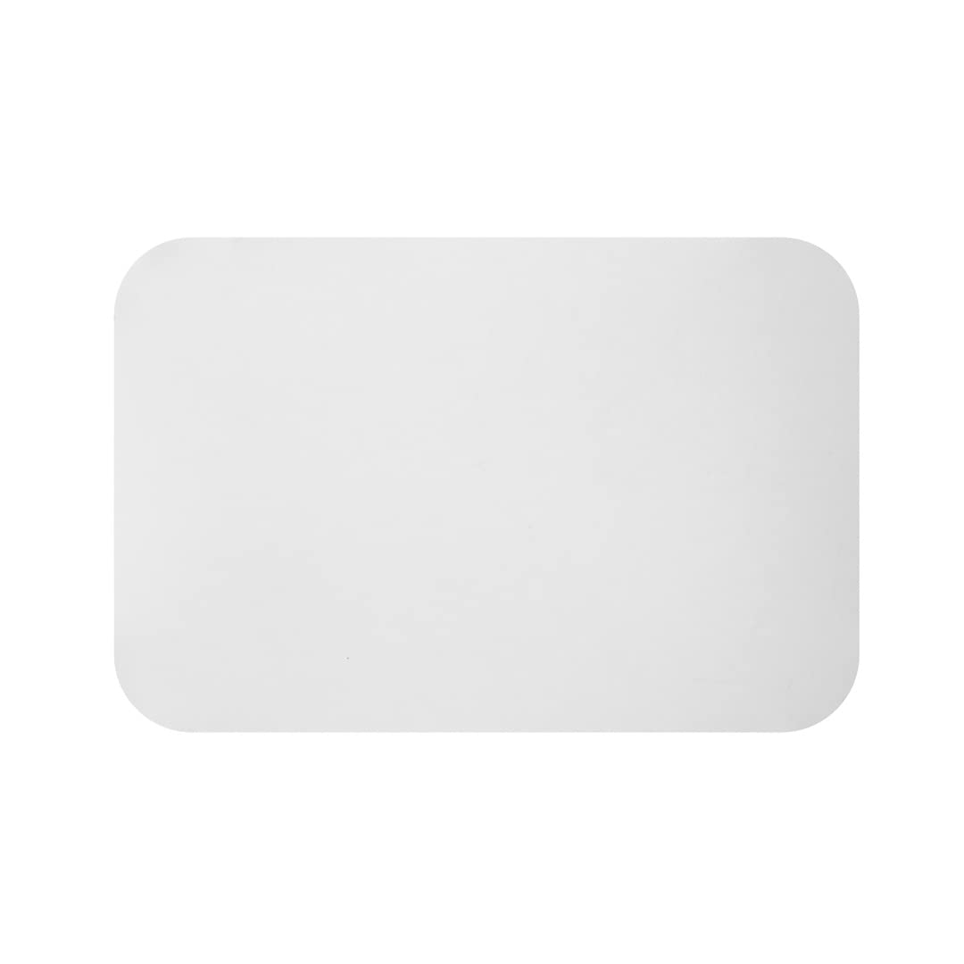 Photo 1 of Restaurantware-LIDS ONLY: Foil Lux To Go Container Lids, 100 Flat Take Out Container Lids - Containers Sold Separately, Fits 4 LB Take Out Containers,Foil-Laminated White Paper Lids