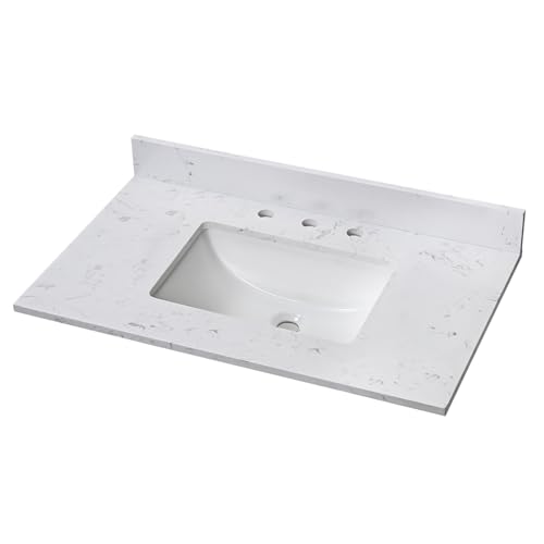 36 Vanity Top Bathroom Vanity Top Engineered Stone with Undermount ...