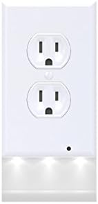 Kinbird,Guidelight - Light Switch Cover Outlet Coverplate With LED Night Lights, White Duplex