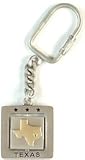 Texas Keychain -Pewter Square, Texas Keychains, Texas Souvenirs, Texas Souvenir