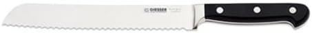Johannes Giesser Messerfabrik Uni Bread Knife with Wave Cut Caster Since 1776 Made in Germany Black Basic Black Blade 18 cm Serrated Edge Non-Slip Dishwasher Safe Rustproof Grey 18 m