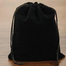 Black Velvet Urn Cremation Bag With A Drawstring Closure Accessory Sets - 75 Cubic Inches Capacity Bath