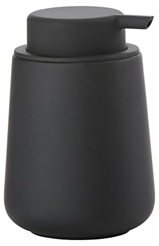 Zone Denmark Nova One Soap Dispenser, Ceramic Bathroom Soap Pump, Refillable Hand Soap, Liquid Soap & Lotion Dispenser, 250 ml, Black
