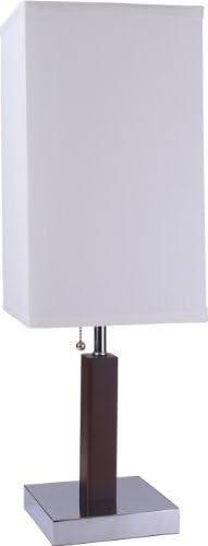 SH Lighting8311 Square Accent Steel Pull Table/Desk Lamp, 26"H, Brown