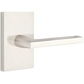 Emtek Passage Set, Modern Rectangular Rosette, Helios Lever, Satin Nickel, LH