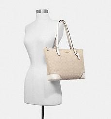 Coach-Womens-Outline-Signature-Zip-Tote