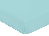 Sweet Jojo Designs Turquoise Fitted Crib Sheet for Feather Collection Baby/Toddler Bedding Set