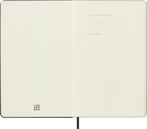 Moleskine - Classic Ruled Paper Notebook - Hard Cover and Elastic Closure Journal - Color Black - Size Large 13 x 21 A5 - 240 Pages