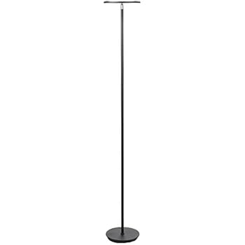 Brightech SKY LED Torchiere Floor Lamp – Energy Saving, Dimmable Adjustable Lamp, Reading Lamp– Modern Tall Standing Pole Uplight Lamp Light for Living Room, Dorm, Bedroom, and Office –Black