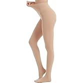 BOSSUN Womens 80 Denier Opaque Tights High Waisted Ultra Soft Microfiber Elastic Black Solid Color Footed Pantyhose for Women