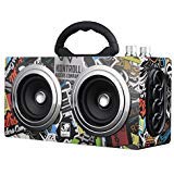 Portable Bluetooth Speaker Retro with SD MMC USB FM loundspeaker BoomBox Large outdoor wireless sound box for men (Graffiti)