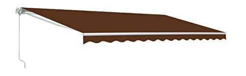 ALEKO AW13X10BROWN36 13 X 10 Feet Retractable Home Patio Canopy Awning, Brown Color