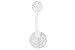 Forbidden Body Jewelry Belly Button Rings Metal Free Belly Ring Bioflex Barbell with Clear or Glitter Double Balls 14G (Clear Glitter)