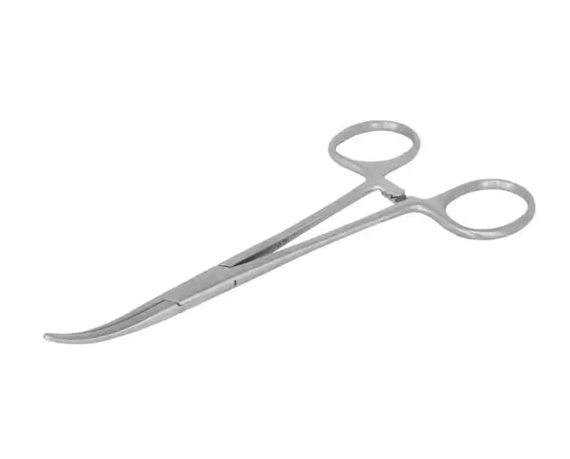 Kelly Forceps, 15cm Pet Grooming Ear hair Puller, Jewellery Tool, Body Piercing, Fishing Tools (Silver, Large Curved)