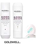 Goldwell Dualsenses BLONDES And HIGHLIGHTS Anti-Yellow Shampoo & Conditioner Duo Set (with Sleek Compact Mirror) (10.1 oz / 300ml Duo Kit)