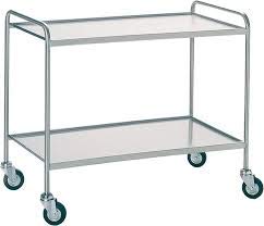 Vigneshwara Stainless Steel 2 Shelves Trolley 30X24X34