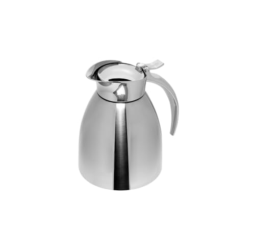 Emsa Eleganza Isolierkanne 502663 | 0,3 L Fassungsvermögen | Easy Open Verschluss | 12h heiß, 24h kalt | Edelstahl