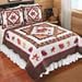 Collections Etc Fall Leaves Patchwork Quilt, Reversible, Holiday Bedroom Décor, Red Multi, King