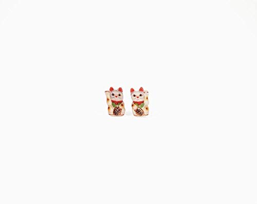 Handmade Lucky Cat Stud Earrings