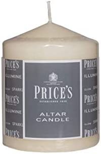 Price's Church Altar Candle Pillar Large Round Table unscented Candles Impressive Long Burn Time for Home, Weddings, Decoration Ivory (100mm x 80mm)