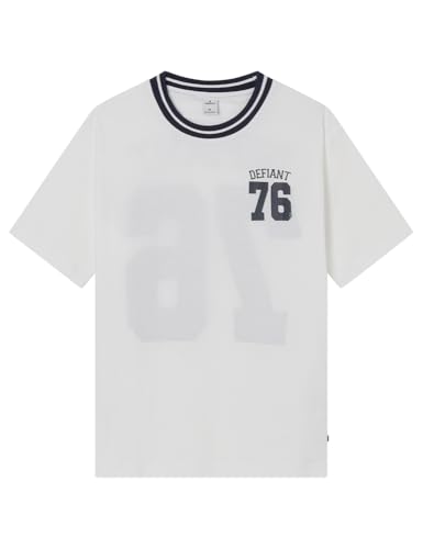 Springfield Maverick 76 SS Y Camiseta Gráfica. 100% Algodón Bci, Marfil, S