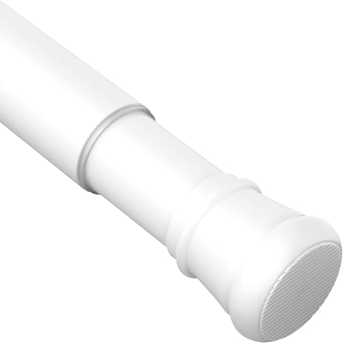 Extendable Pressure Curtain Pole Shower Rod Pressure Curtain Rod for Pressure Curtain Rod for Bathroom Windows White 190 – 410 cm Diameter 32 mm