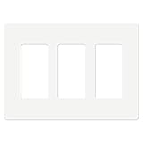 Enerlites Screwless Decorator Wall Plate Child Safe Cover, Size 3-Gang 4.68" H x 6.53" L, Unbreakable Polycarbonate Thermoplastic, SI8833-W, Glossy, White