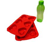 Silicone 6-cup Heart Shape Muffin Cake Mould Colour Red 2 Piece + Free Tupperware Eco Bottle 500ml