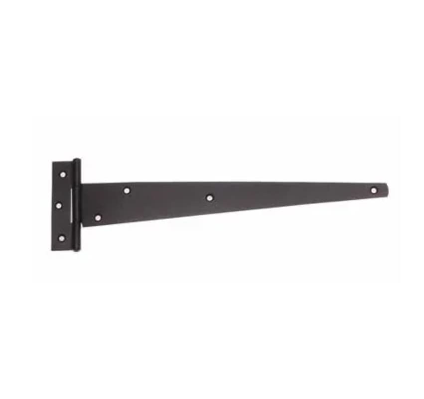 Hardware Solutions - Tee Hinges - Shed and Garden Gate - 200mm (8") - Matt Black - 1 Pair - Fixings Included - Interior/Exterior Use — image 1