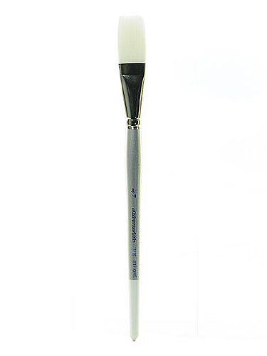 Silver Brush 1511S-034 Silverwhite Short Handle White Taklon Brush, Stroke, 3/4-Inch