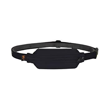 SPIbelt Diabetic Belt: Adult - No-Bounce, Discreet Belt with Hole for Insulin Pump or Other Medical Devices! (Black with Black Zipper)