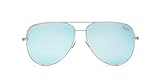 Quay High Key Mirror Silver/Blue Mirror Lens Sunglasses