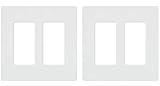 Lutron CW-2-WH 2-Gang Claro Wall Plate, White, Pack of 2