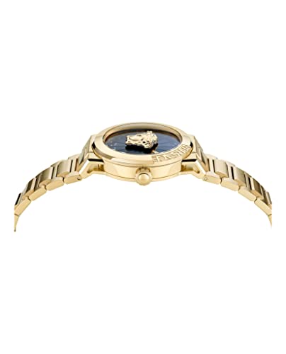 Versace Medusa Infinite Collection Luxury Womens Watch Timepieces with a Gold Bracelet Featuring a IP Yellow Gold Case and a Black Dial