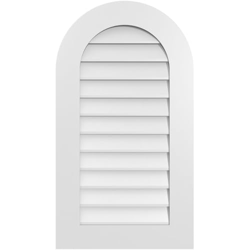 20"W x 36"H Round Top Surface Mount Signature Urethane Gable Vent: Non-Function…