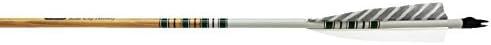 Rose City Archery Port Orford Cedar Collector Series: Man Cave 3 Count Arrows with 5-Inch Length Parabolic Fletch, Walnut Stain Shaft, 11/32-Inch Diameter/40-45-Pound Spine